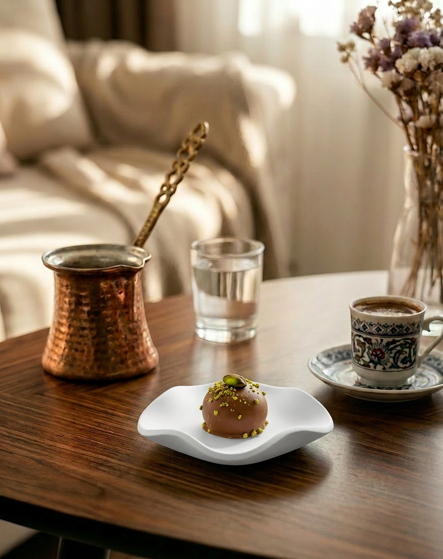 Damat Kahvesi Schale für Praline, handgemacht aus KEramik. Später als besondere Ringschale nutzbar nach eurer Hochzeit, Trauung. Für Gartenhochzeiten, Standesamt oder türkische Hochzeit
