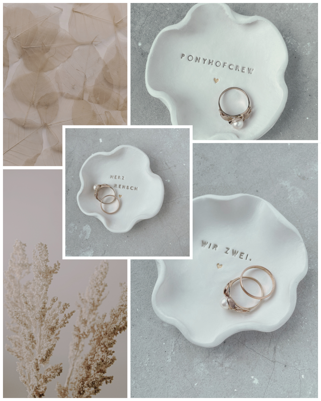 WIR ZWEI– organisch geformte Design Ringschale mit Herz -Schmuckschale als süßes Geschenk | Handgetöpfert aus echtem Ton | & für Besties