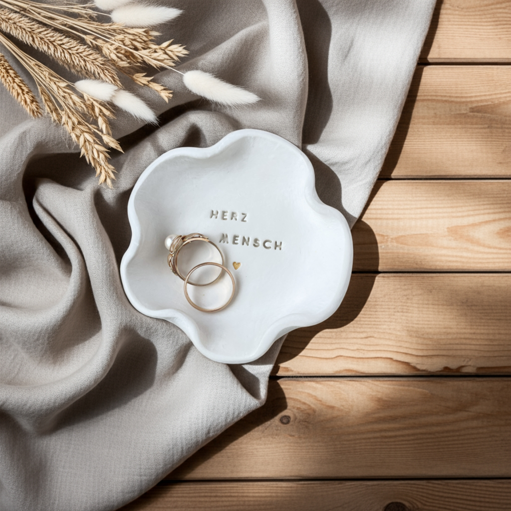 Handgemachtes Keramikschälchen mit der Prägung „Herzmensch“ – ein liebevolles Geschenk für Menschen, die einem besonders am Herzen liegen. Perfekt als kleine Aufmerksamkeit für Mama, die beste Freundin oder den Lieblingsmenschen im Alltag.

