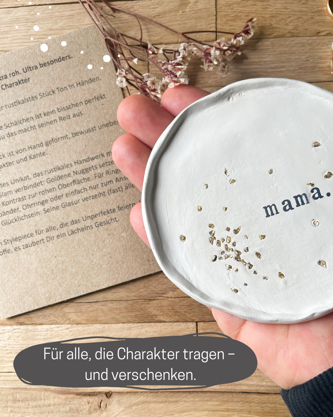 GOLDSCHATZ: Ultrarustikales Style-Piece: Goldstück aus echtem Ton | handgetöpfert mit Stempel