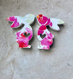 Blütenhäschen- Paar  – Frühlingsliebe aus Keramik im Set