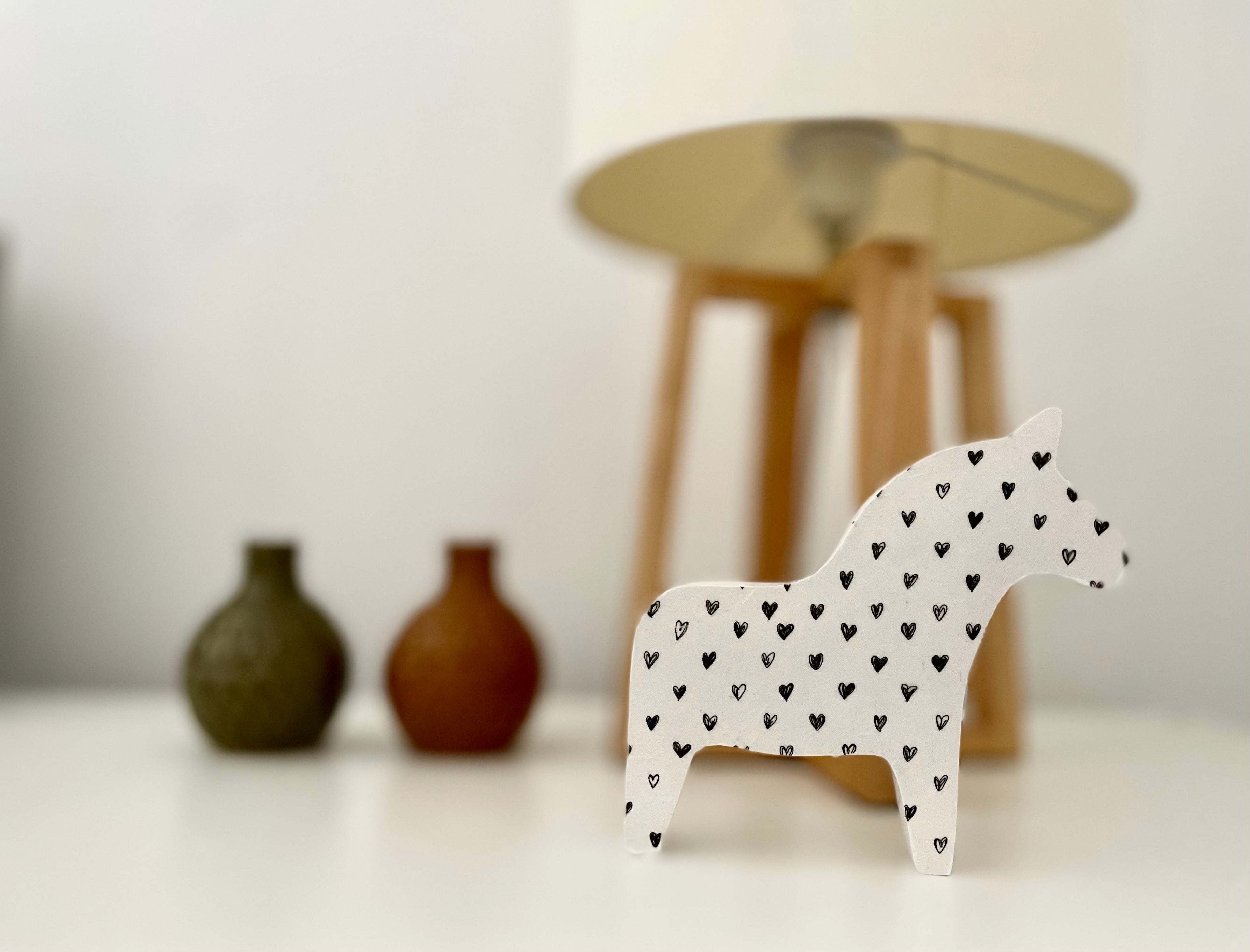 XXL Nordlicht mit ganz viel Herz (en) aus Keramik Pferd als Geschenk für Pferdeliebhaber | nordic home | handmade Dala | Skandi Deko