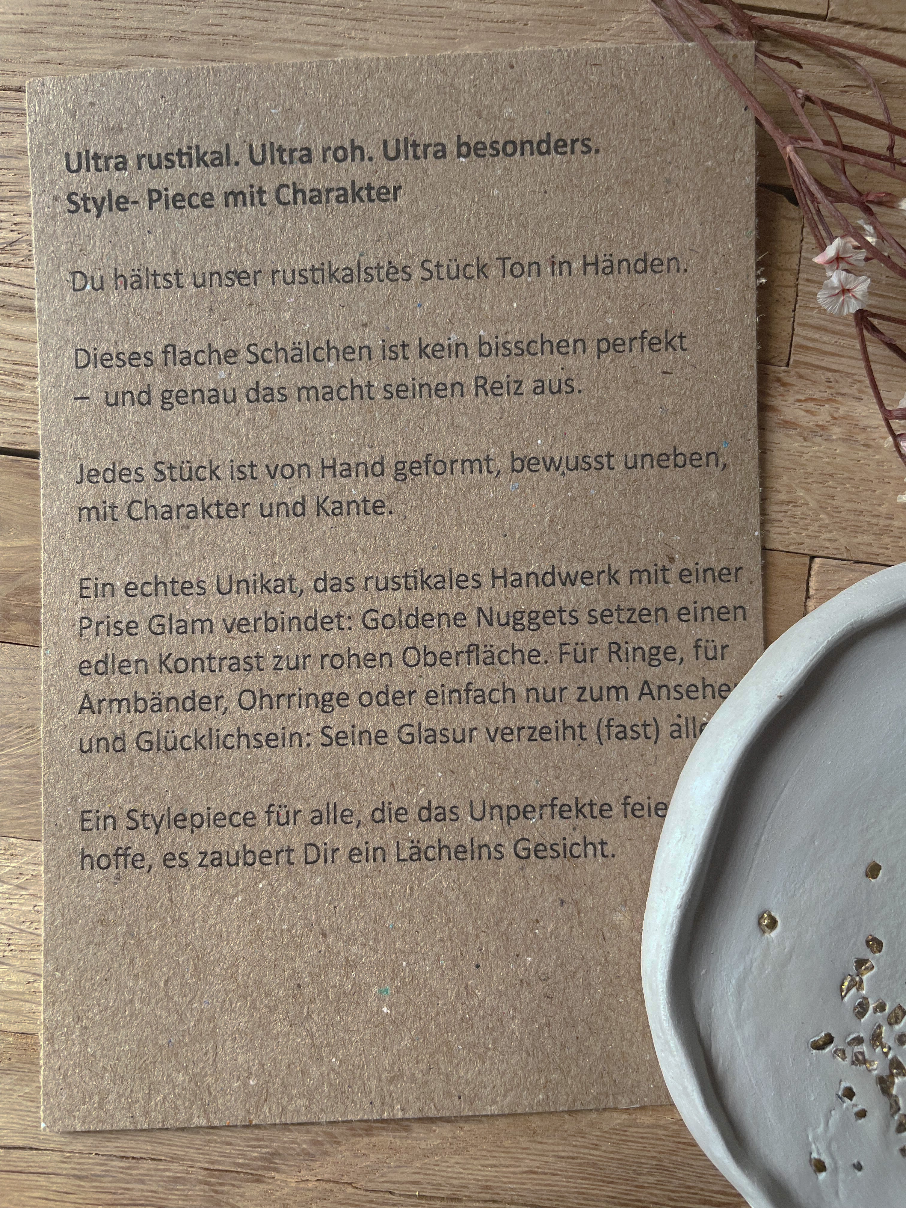 GOLDSCHATZ: Ultrarustikales Style-Piece: Goldstück aus echtem Ton | handgetöpfert mit Stempel