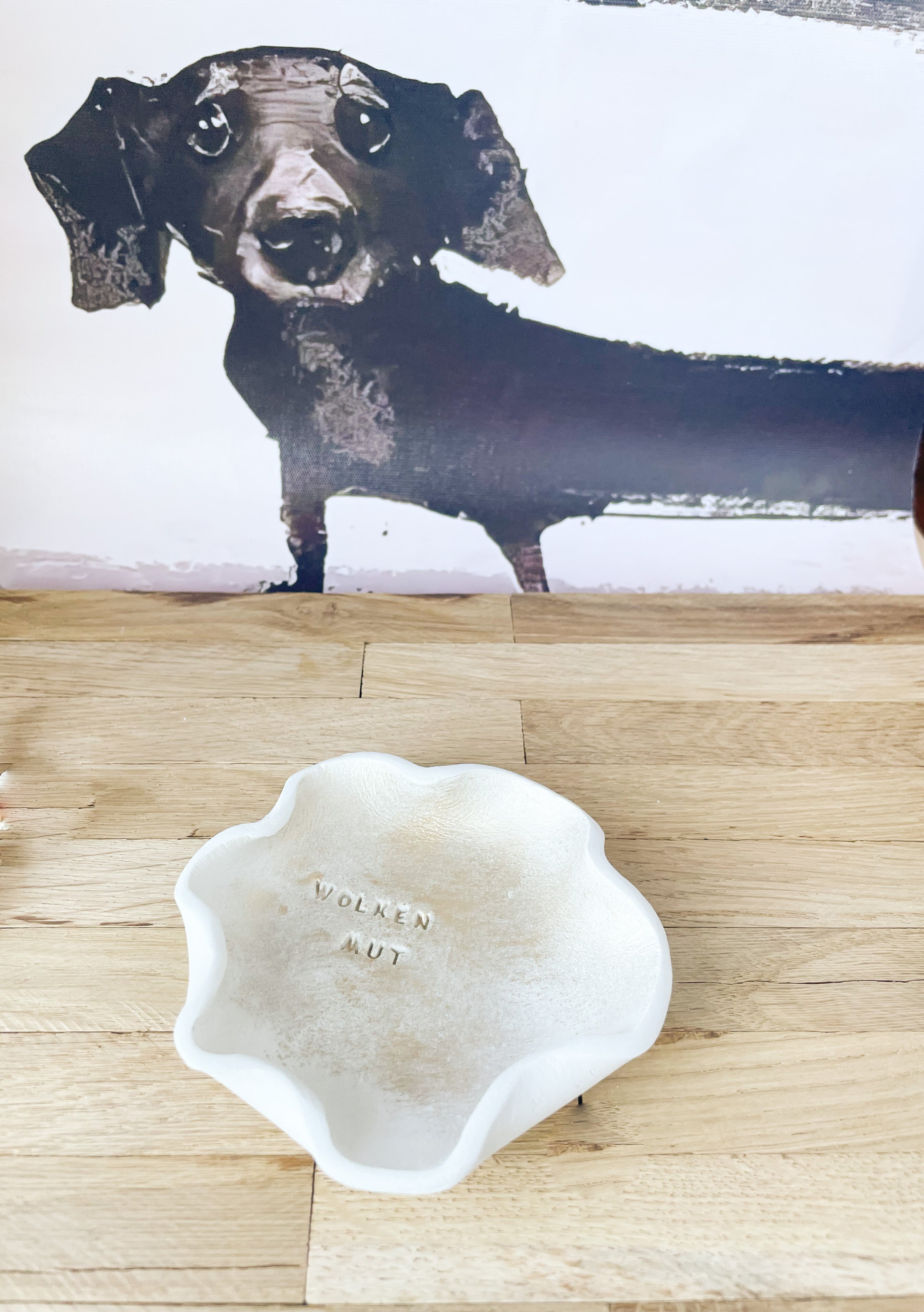 Kindermutmacher Schale mit pädagogischer Botschaft | für Glückssteine & Zauber-Schätze | personalisierbar | handgefertigt aus echtem Ton