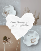 WIR ZWEI und EURE INITIALEN – organisch geformte Design Ringschale mit Herz -Schmuckschale als süßes Geschenk | Handgetöpfert aus echtem Ton | & für Besties und Paare