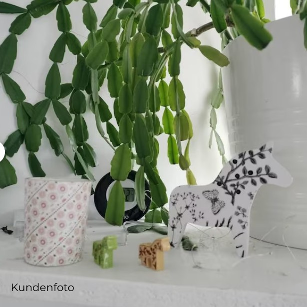 Nordlichter aus Keramik mit Wildblüten im Set | Pferde als Geschenk | handgemachtes Dala | Wildblumen | Skandi Deko