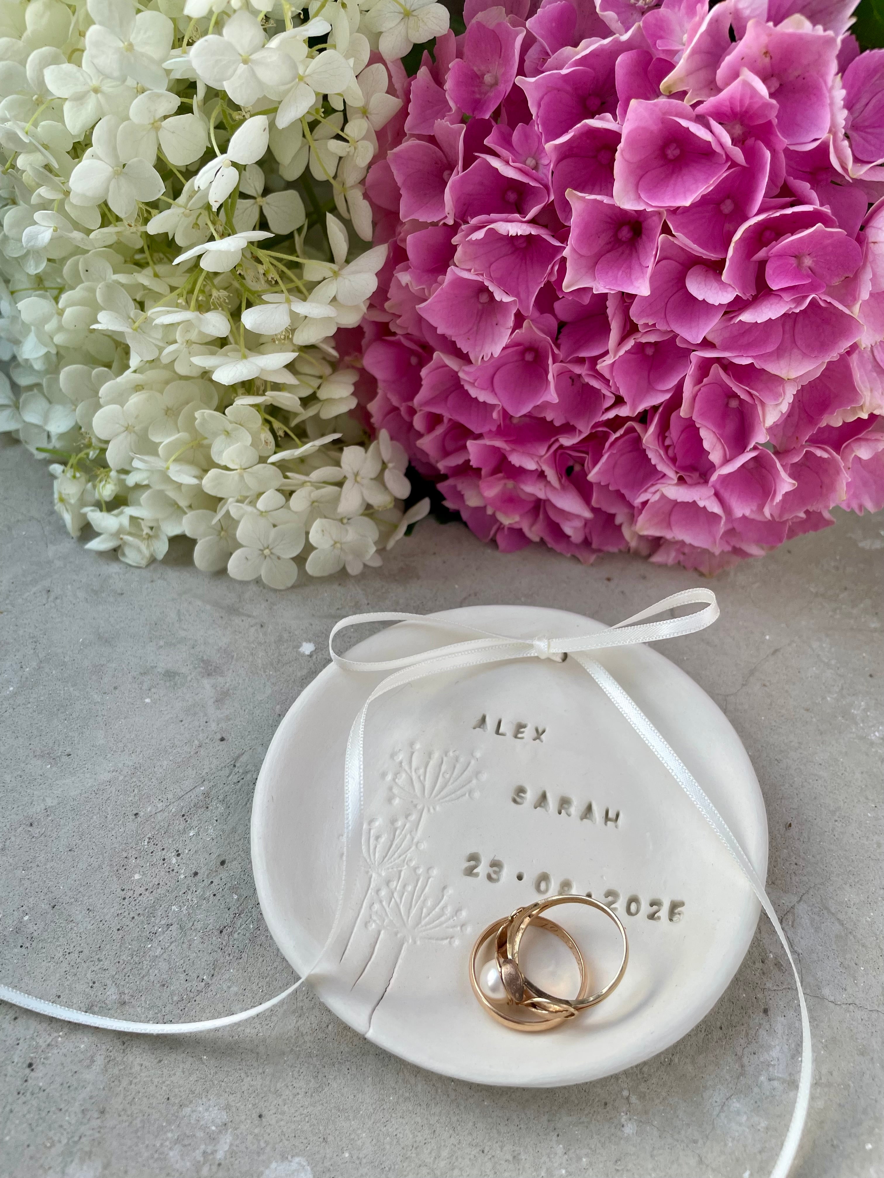 Ring holder boho style, unique ceramic dish for rustic outdoor wedding