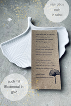 Schmuckschale BOOKLOVER Collection : Ginkgo Biloba – Große Literarische Keramikschale mit Goethe- Gedicht | book lover gift