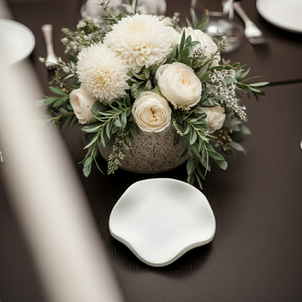 Organisch geformte Mini Ringschale aus Keramik | Beige oder Weiß | Pantone | Damat Kahvesi| Minimal Design | Schmuckablage modern handmade | Dekotablett