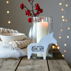 XXL Dala Pferd aus Keramik mit Schriftzug (Einzelstück) | Skandi Geschenkidee für Lieblingsmenschen | Deko für Zuhause, Kinderzimmer und Pferdefreunde