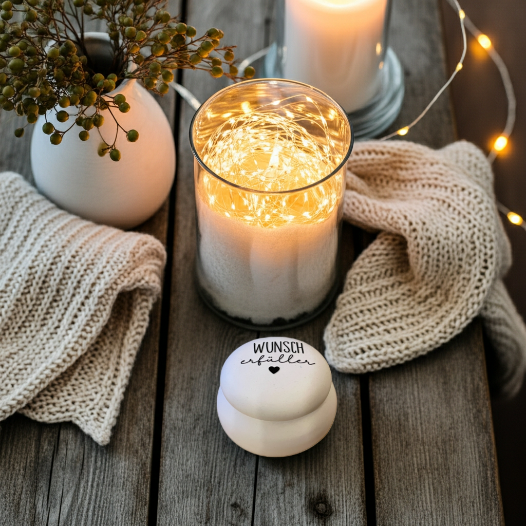 Mini Schmuckdose aus Keramik | Pantone Toffee, Marmor oder Weiß mit Schriftzug Wunscherfüller | Handmade | Geschenkidee | organische Form