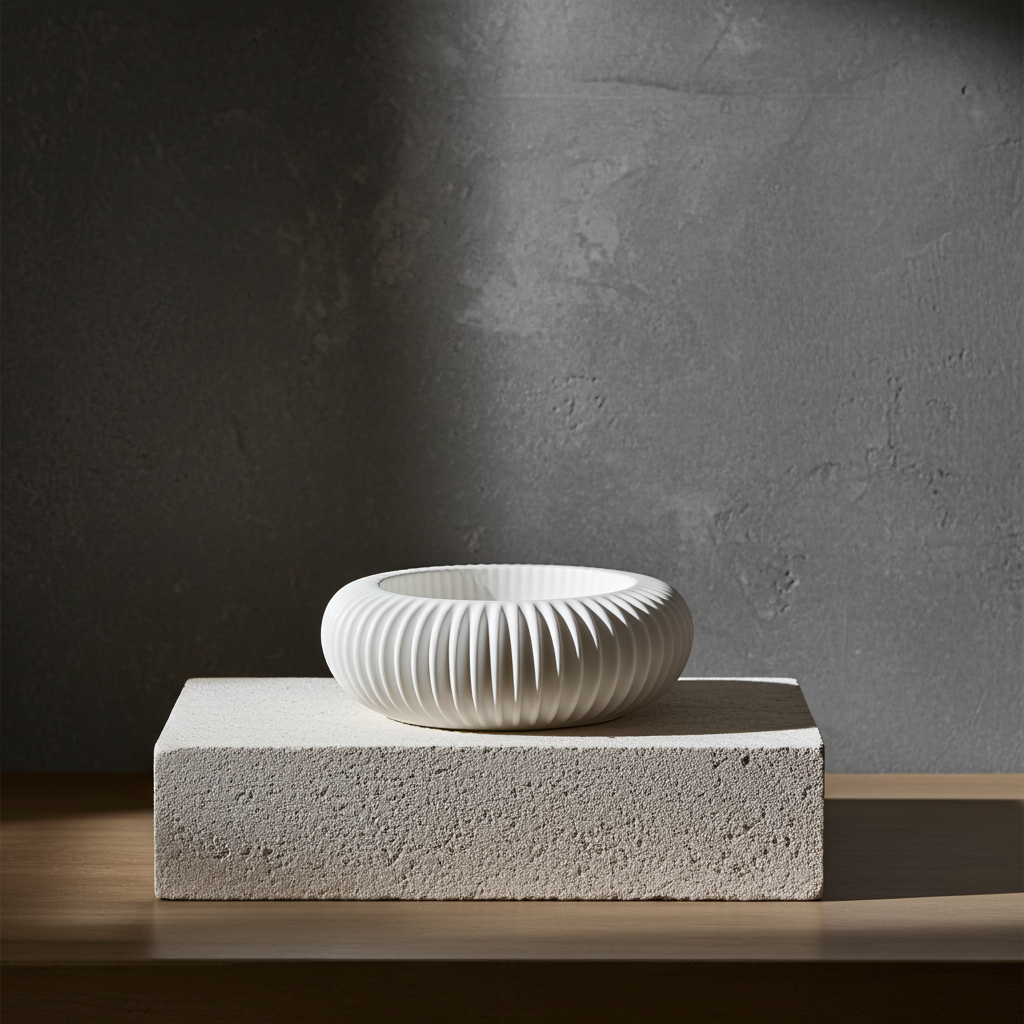 STUDIO RIB No. 01 |  Signature Piece | handgefertigte,große Rillenschale im modernen edgy Design für Schmuck