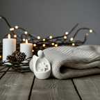 Moderner Weihnachtsengel aus Keramik mit abnehmbarem Stern | Handmade Winterdeko |