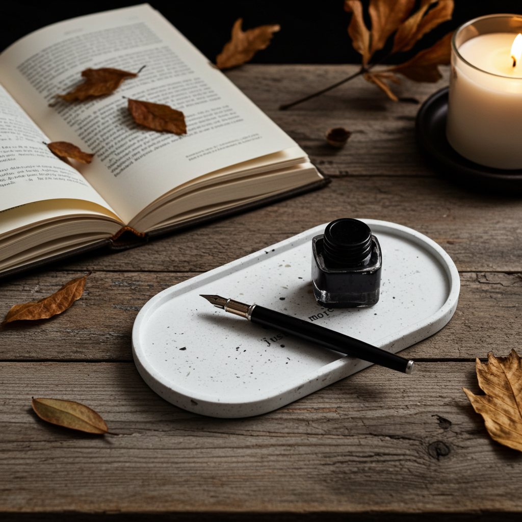 Keramik-  BOOKLOVER Collection Tablett groß „Just one more chapter“ BookTok Deko | handgemachte Terrazzo Optik | Stempeldruck für Leseratten