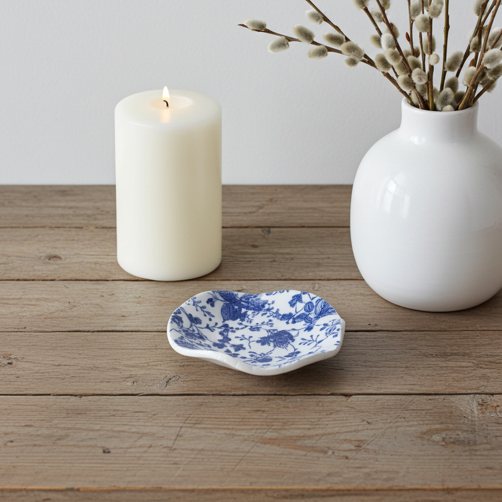 Omas Blau – Handgetöpfertes Keramikschälchen in Blauweiß