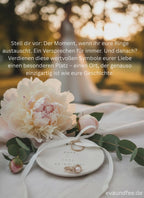 EWIG DEIN: Zauberhafte, romantische Ringschale mit Zitat, Miniherz und Datum