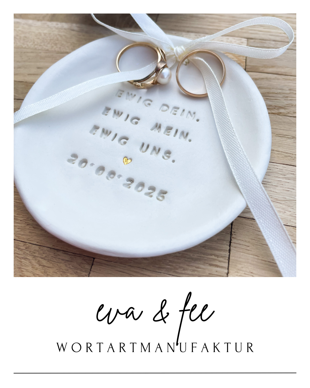 Organisch geformte Keramik Ringschale im Boho-Stil mit romantischer Prägung ewig dein ewig mein. beethoven. Ringkissen Alternative für eure Hochzeit  handmade in Deutschland statt Ringbox